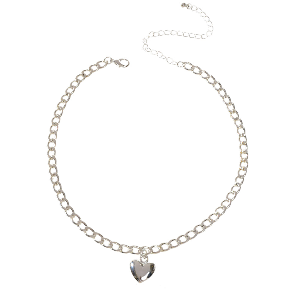 Fashion Gold Silver Chain Love Heart Charm Necklace Women Minimalist Accessories