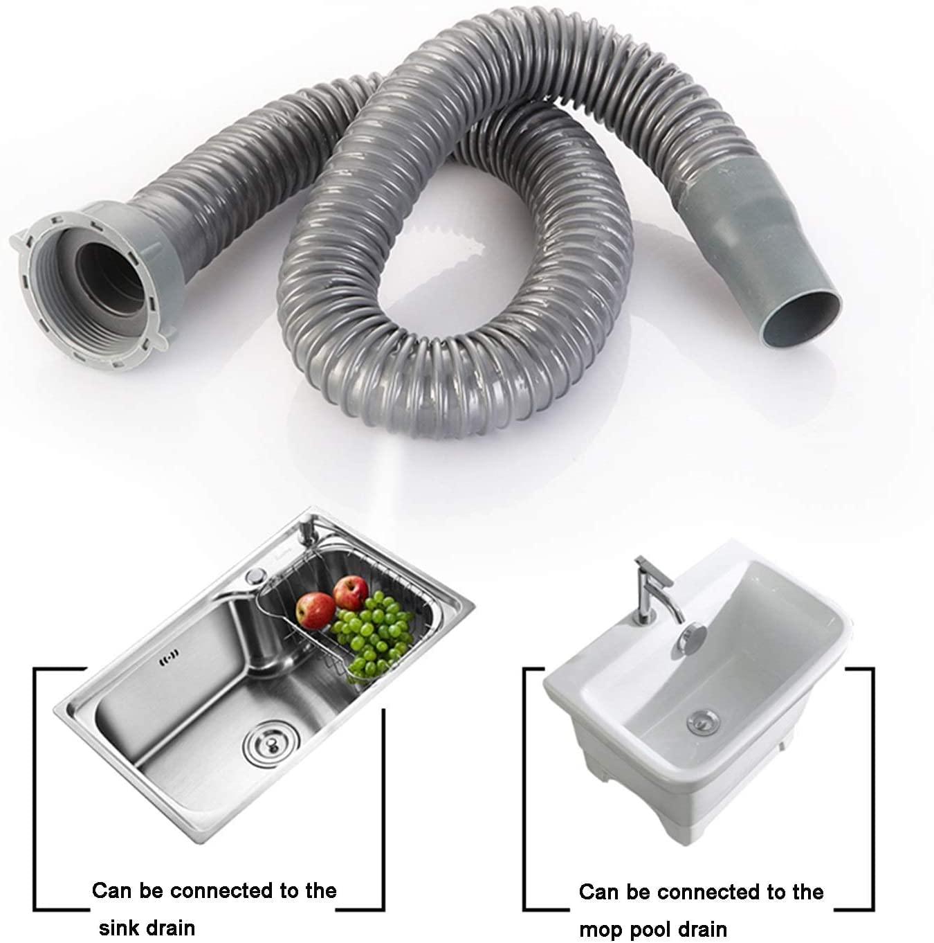 Fossa Flexible Waste Pipe, Kitchen Sink Pipe Device Single Tank Sink Drain Pipe Leaking Plug Fitting