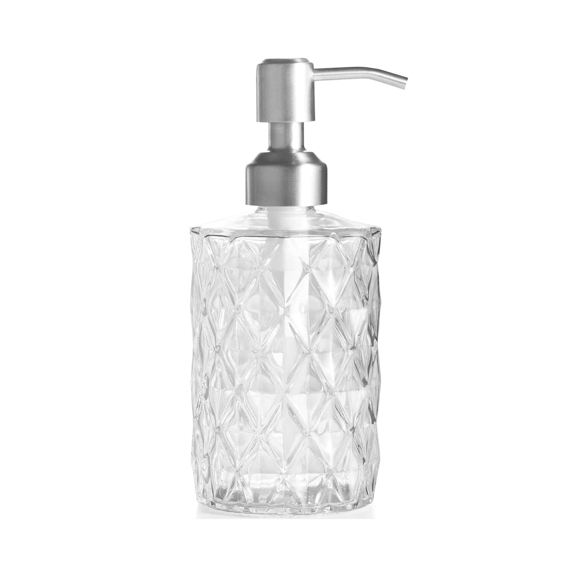 Fossa Liquid Soap Dispenser Shampoo Lotion Bottle with Chrome Finish Pump Holder, Ideal for Bathroom Countertop, Kitchen, Laundry Room (White) GSD-001